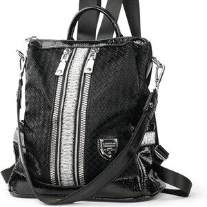 NWT Convertible Backpack/Satchel Purse. Black.